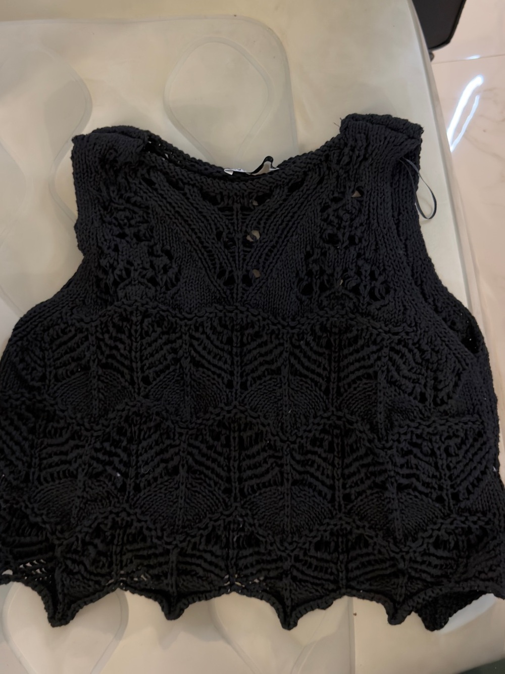 Zara Black Crochet Knit Camisole
